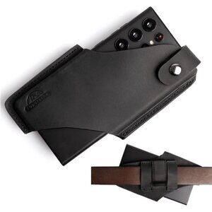 Leather Phone Holster with Belt Clip Loop,Leather BeltCase with Magnetic Closure